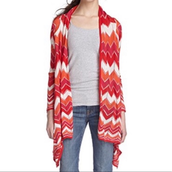 BCBGMaxAzria Women’s Chevron High Low Cardigan - Picture 11 of 12
